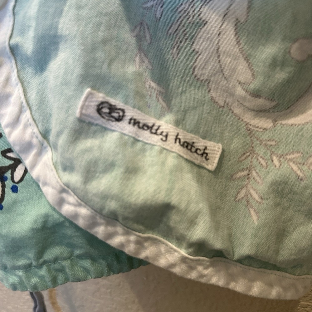 Anthropologie Molly Hatch Apron Make it Happen Blue Shower Hostess Mom 27x32 - Picture 4 of 5